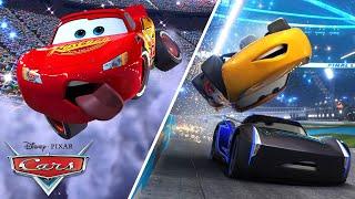 The Craziest Stunts with Lightning McQueen, Jackson Storm, Cruz Ramirez & More | Pixar Cars