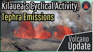 Kilauea Volcano Eruption Update; Tephra Emissions Pile Up, Cyclical Activity