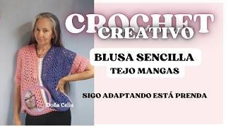 Blusa Sencilla con Mangas #crochetprincipiantes #blusatejida #creatividad