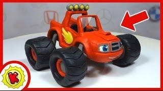 Лепим машинку ВСПЫШ из пластилина. Blaze and the Monster Machines.