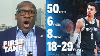 FIRST TAKE | Shannon GOES CRAZY to Wemby make NBA history with a 50-point game as Spurs beat Wizards