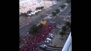 Chile Supporters singing during way to Stadium (Spain vs. Chile - World Cup)