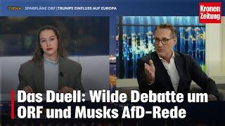 Schilling vs. Strache: Wilde Debatte um ORF und Musks AfD-Rede | krone.tv DAS DUELL