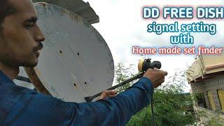 DD FREE DISH SIGNAL SETTING ! with home made set finder