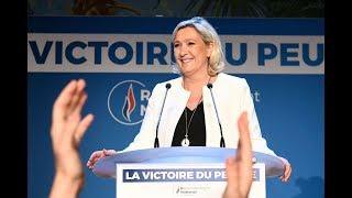 Marine  Le Pen Set for Narrow Win Over Emmanuel Macron in European Election