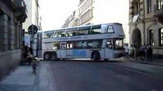 Neoplan Jumbocruiser N138 turn out a small street