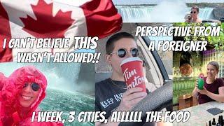 American's first time in Canada! Traveling Montreal, Toronto, & Niagara Falls + snack/food review!