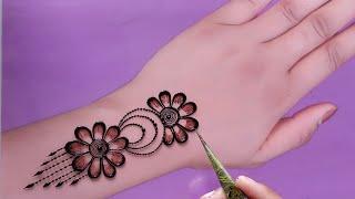 Very Beautiful Floral Khafeef Henna Mehndi Design || Latest Gulf Mehandi Design For Back Hand,