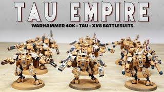 XV8 BATTLESUITS Warhammer 40k Tau Empire Miniature Painting Showcase