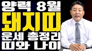 돼지띠 35년생 47년생 59년생 71년생 83년생 95년생 운세 총정리 띠와 나이 양력 8월 2023년 계묘년 - 사주풀이 명리학 주역 철학 작명상담 사주도사