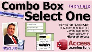How to Add "Select One" or Custom Hint Text to a Combo Box Before User Selection in Microsoft Access