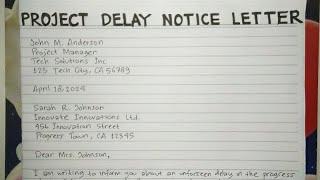 How To Write A Project Delay Notice Letter Step by Step Guide | Writing Practices