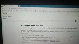 EU blue card Berlin - Online application form steps