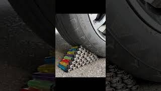 Crushing Crunchy & Soft Things by Car! EXPERIMENT Car vs Lighters cube #shorts