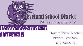 CSD Parent & Student Tutorial How to View Teacher Private Feedback and Respond