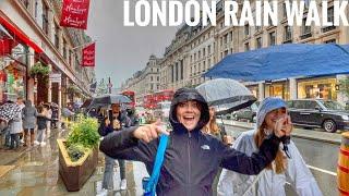 London West End Heavy Rain Showers | Central London Rain Walk - October 2021[4K HDR]