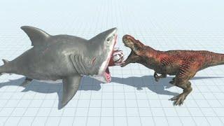 MUTANT MEGALODON VS T-REX - NEW ARBS UNIT - Animal Revolt Battle Simulator