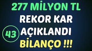 277 MİLYON TL REKOR KAR AÇIKLANDI BİLANÇO !!! #borsa #hisse #yorum