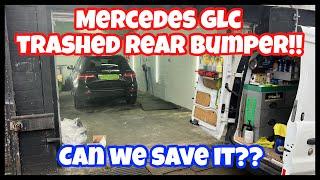 Mercedes GLC trashed rear bumper!! Can we save it?