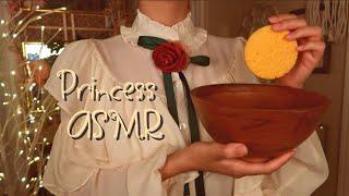 ASMR | Princess Pamper for the Night personal attention, skincare, hair brush, oil {layered sounds}