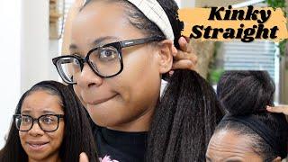 The Best Kinky Straight Headband Wig Ever! Effortless Install & Protective Styles | FT. Asteria Hair