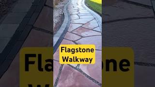 Build a Flagstone Walkway start to finish ️ #landscaping #hardscaping #hardscapetraining