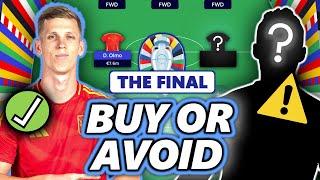 PLAYERS TO BUY  AND AVOID ️ FOR THE FINAL! | EURO 2024  MATCHDAY 7 FANTASY TIPS STRATEGY, ADVICE