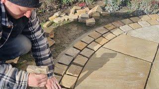 Curved Cobble Creation - Indian Sandstone Patio - Full Project - Design & Build