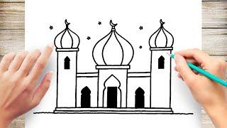 How to Draw Mosque Easy