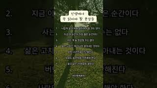 인생에서 꼭 읽어야 할 문장들 #신중년 #인생의도전 #삶의지혜 #인생후반전