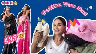 Wedding wear footwear,saree,earrings Myntra Haul ||Try on haul || Swati Rathi #myntra #saree