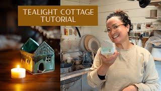 Clay Tealight Cottage Tutorial - How to make a pottery tealight holder at home