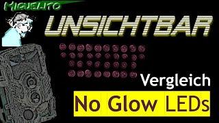 Unsichtbare LEDs  | Infrarot-Beleuchtung bei Dunkelheit |  Wildkamera-Vergleich mit "NoGlow"