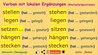 Akkusativ oder Dativ: stellen-stehen/ legen-liegen/ setzen-sitzen/ hängen-hängen/ stecken-stecken