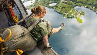 Newbie US Paratroopers Forced To Jump In Middle of a Lake