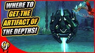 Where To Find The ARTIFACT Of The DEPTHS On The CRYSTAL ISLES Map!! || Ark Crystal Isles!!