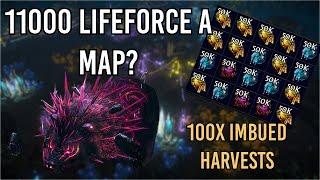 1.1 Million Lifeforce in 100 maps - Loot from 100x Imbued Harvests (Path of Exile 3.24)