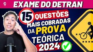 LEGISLAÇÃO DE TRÂNSITO - SIMULADO DE 15 QUESTÕES DO DETRAN 2024 - REVISÃO DE PROVA DO DETRAN 2024