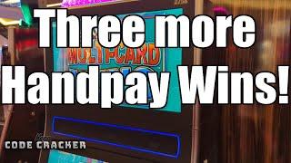 Multi-Card Keno -- Three More Handpay Wins!