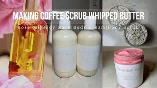 Making Whipped Shea Coffee Scrub + Amazon Unboxing | body scrub | body wash | rose oil | JADA RENEE