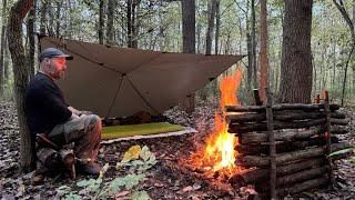 Autumn Bushcraft Camping | Campfire Cooking | Tarp Camping