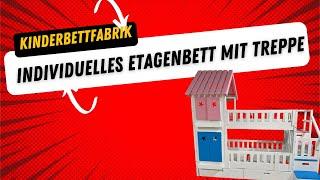 Einzigartiges Etagenbett mit Treppe für das Kinderzimmer | @KinderBettFabrik