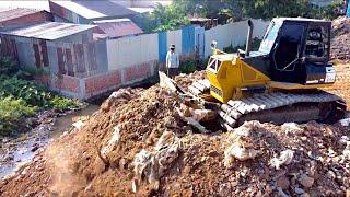 Ep3. Komatsu D41p Bulldozer Pushing Trash Processing The Land In Village