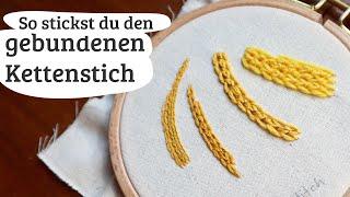 gebundenen Kettenstich sticken lernen