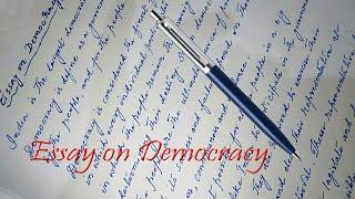 Essay on Democracy in English || Handwriting practice in english || Short Essay on Indian Democracy