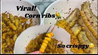 Crispy corn sticks and ribs                                              #corn #snacks #ribs #viral