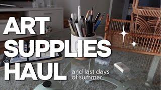 Art Supplies Haul, Sketching, Last Days of Summer. VLOG