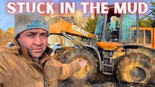 I BURIED the Loader in the MUD Trying to Build a New Road at the JUNKYARD! {Railroad Update}