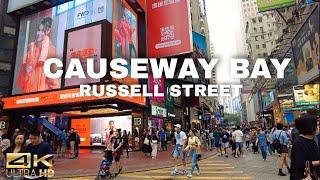 Hong Kong 4k! Sunday Walk tour at  Russell Street Causeway bay@CityWaLk4u