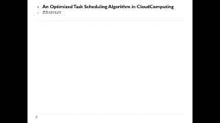 An Optimized Task Scheduling Algorithm in CloudComputing.